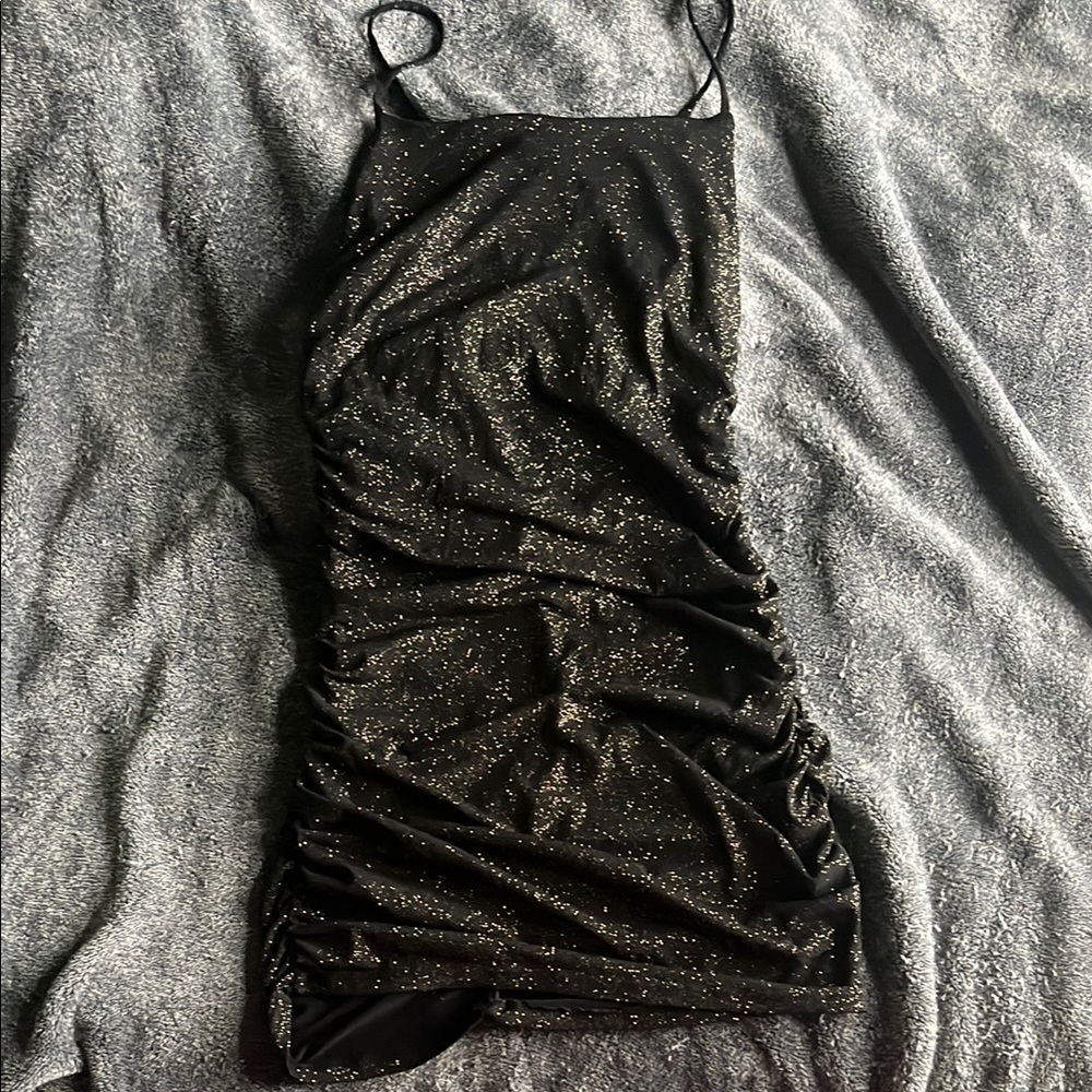 Sabora Black and Gold Mini Dress